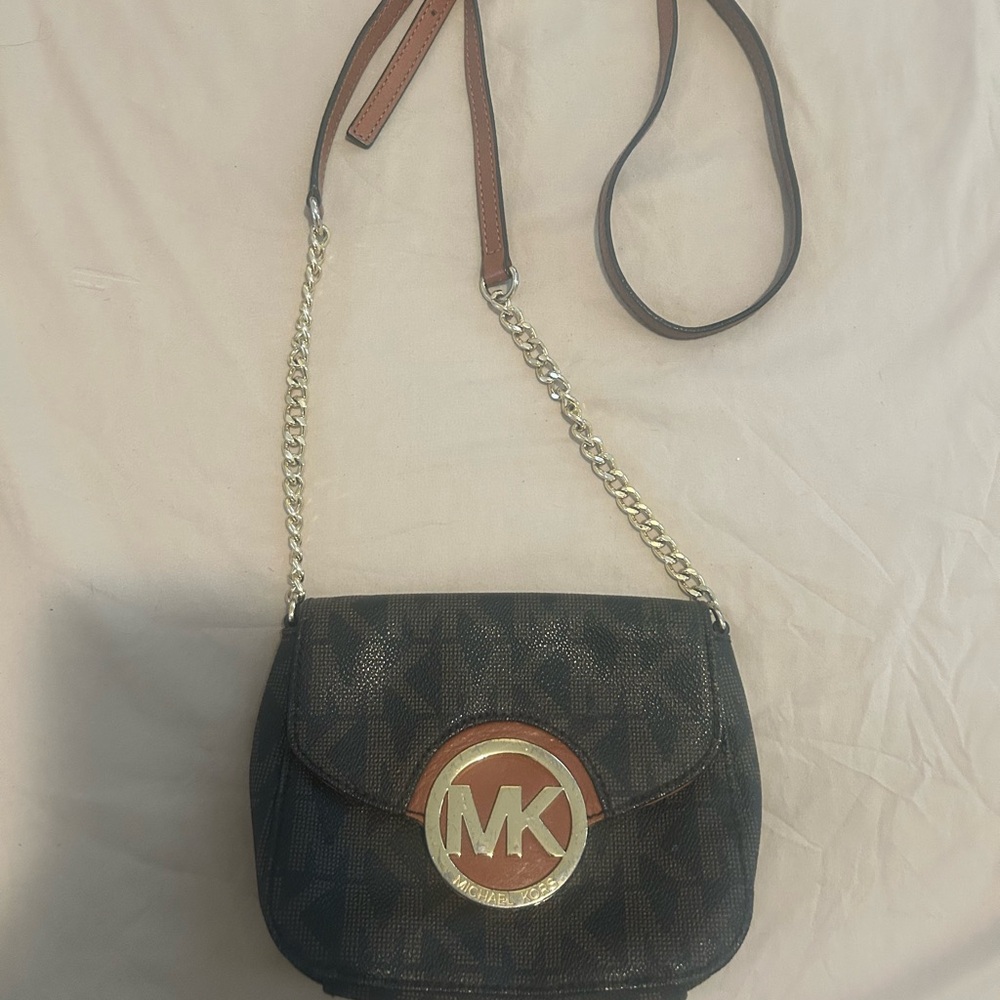 Michael Kors Black and Gold Crossbody Bag